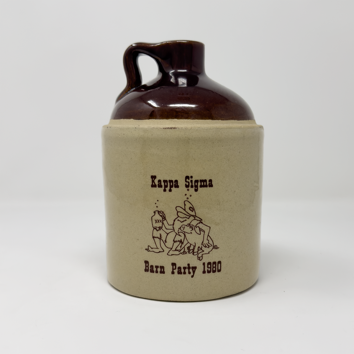Kappa Sigma Barn Party 1980 Stoneware Liquor Jug