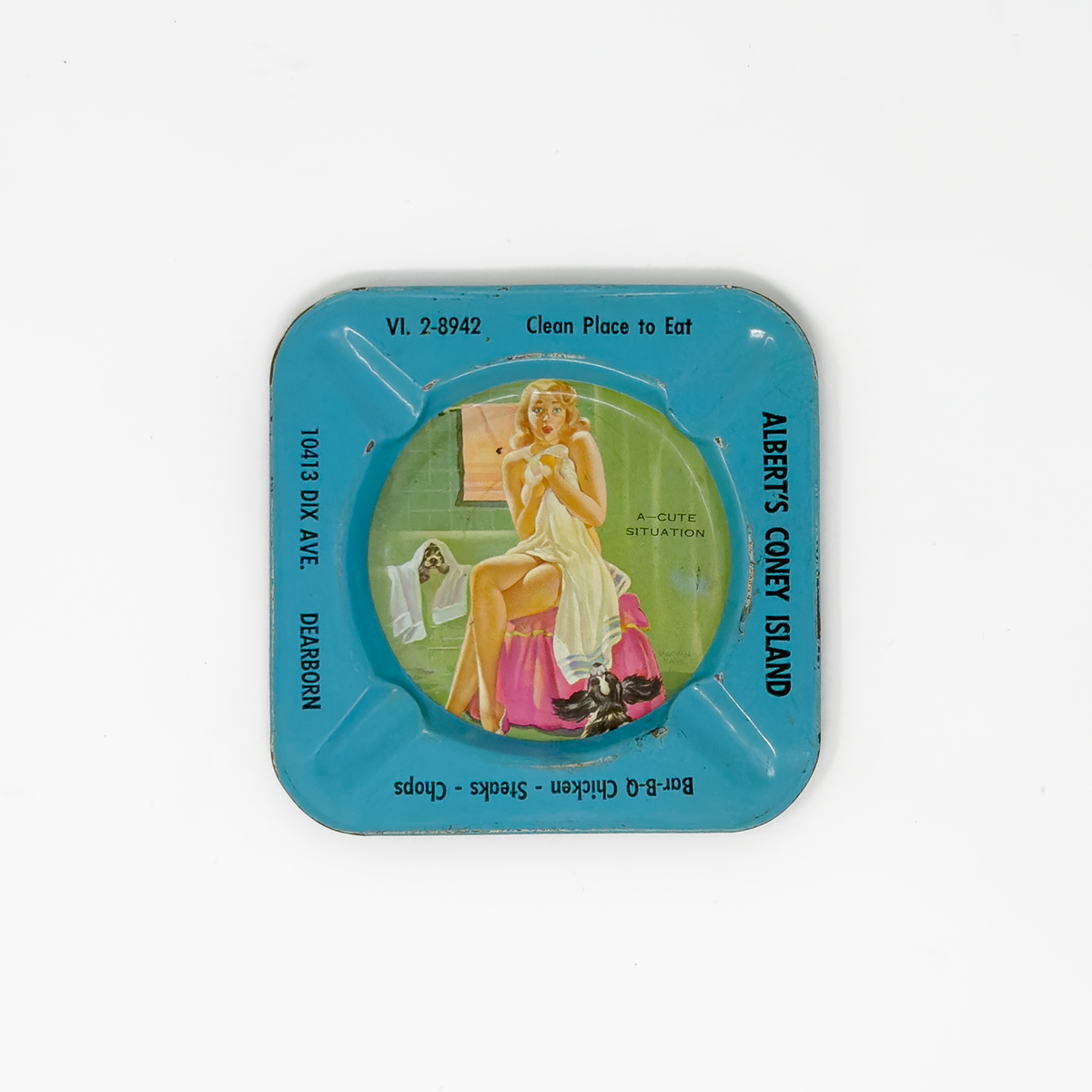 Albert’s Coney Island Pin-Up Tin Ashtray