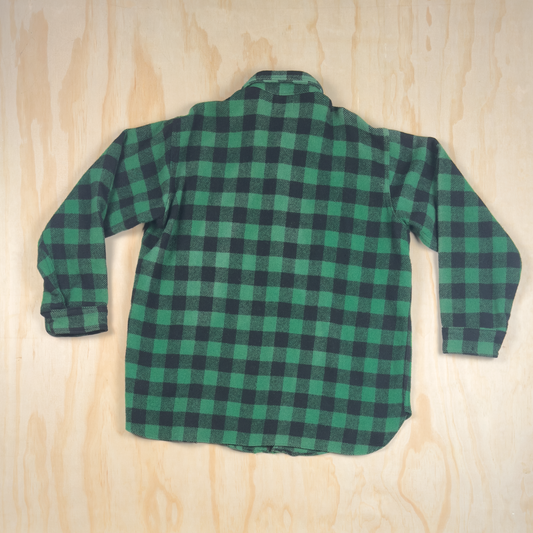 Woolrich Buffalo Plaid Wool Shirt — Green