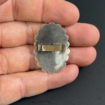 Navajo-Style Sterling Silver & Turquoise Scarf Slide