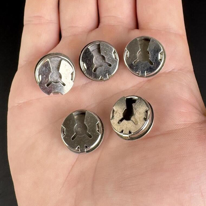 Navajo-Style Sterling Silver Basket Button Covers (Set of 5)
