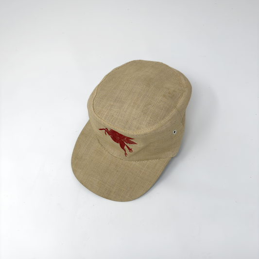1950s–60s Mobil Oil Pegasus Canvas Service Station Caps