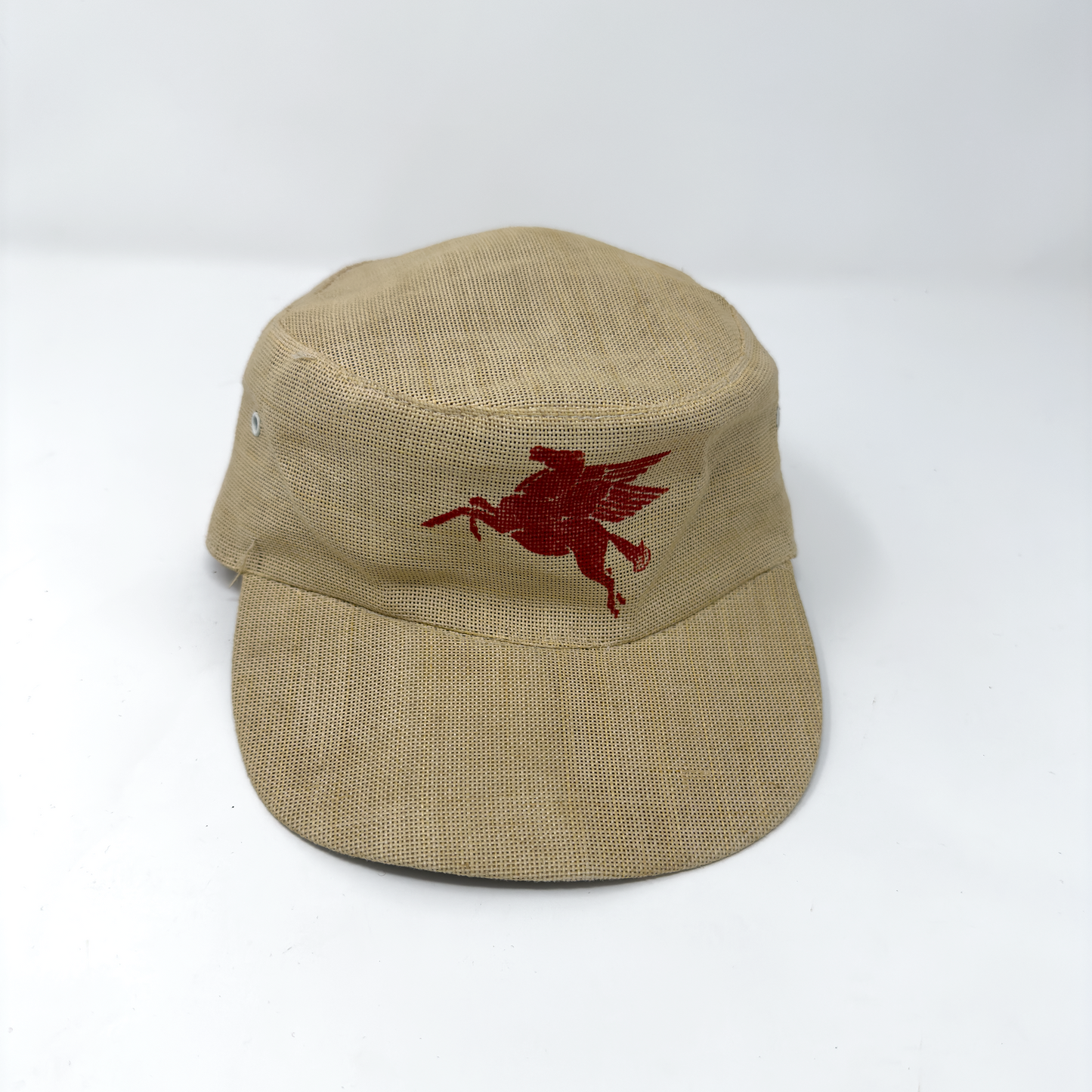 1950s–60s Mobil Oil Pegasus Canvas Service Station Caps