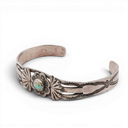 1970s–80s Navajo Sterling Silver & Turquoise Cuff