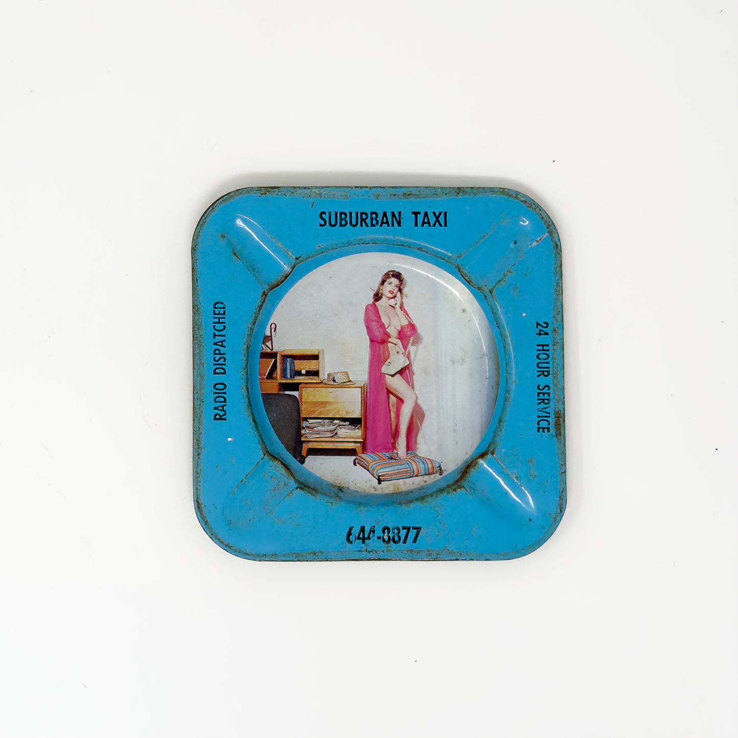Suburban Taxi Pin-Up Tin Ashtray