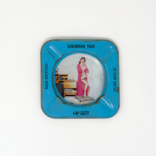 Suburban Taxi Pin-Up Tin Ashtray