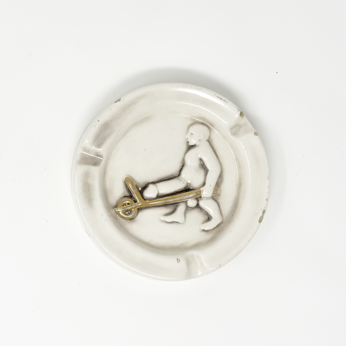 Risqué Porcelain Ashtray — ‘Heavy Dick’