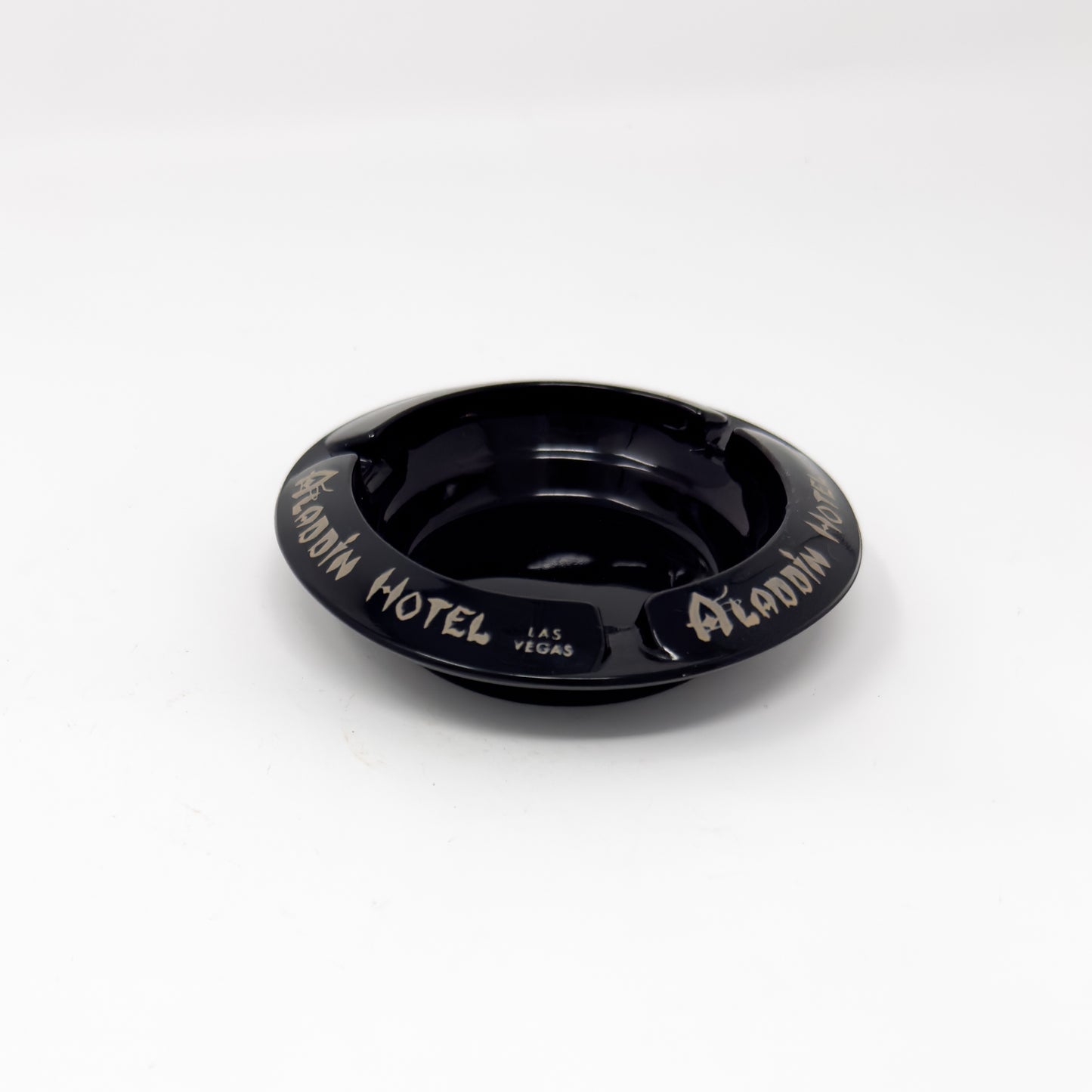 Aladdin Hotel Las Vegas Black Ceramic Ashtray