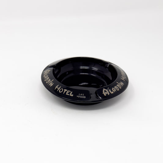 Aladdin Hotel Las Vegas Black Ceramic Ashtray