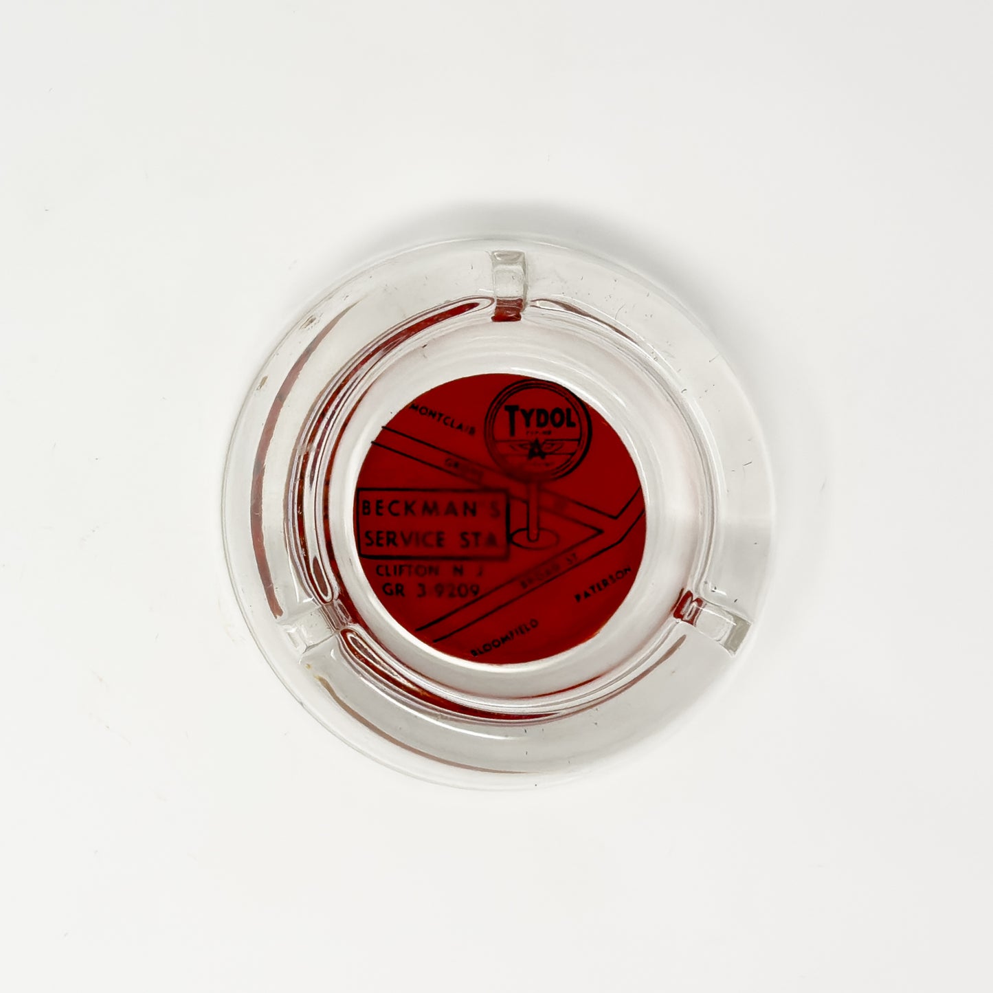 Tydol / Beckman’s Service Station Glass Ashtray