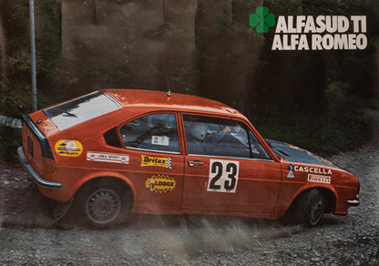 1970s–80s Alfa Romeo 'Alfasud TI' Dealership Poster | Vintage Italian Automotive Art