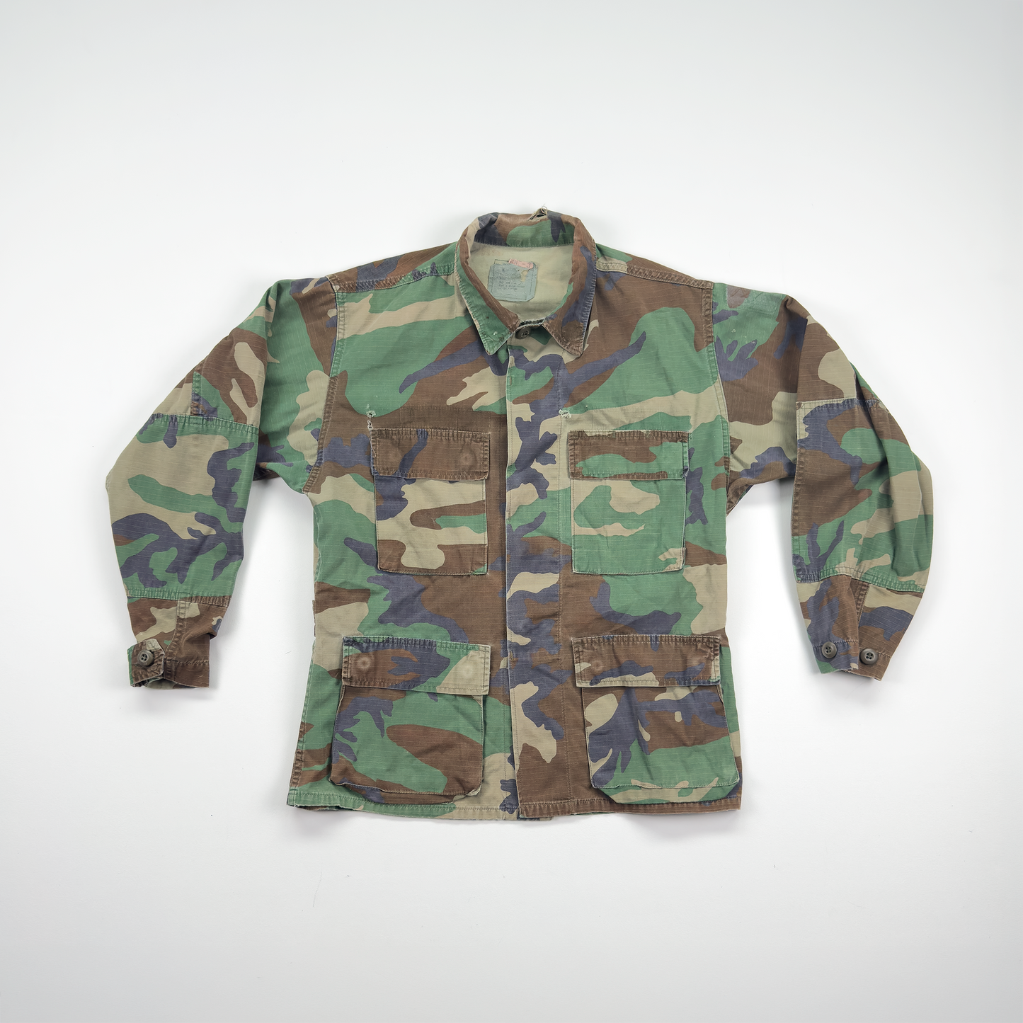 1980s US Military Woodland Camo BDU Shirt