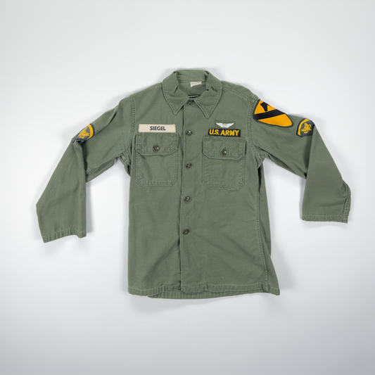 Vietnam-Era US Army OG-107 Utility Shirt — 1st Cavalry Division
