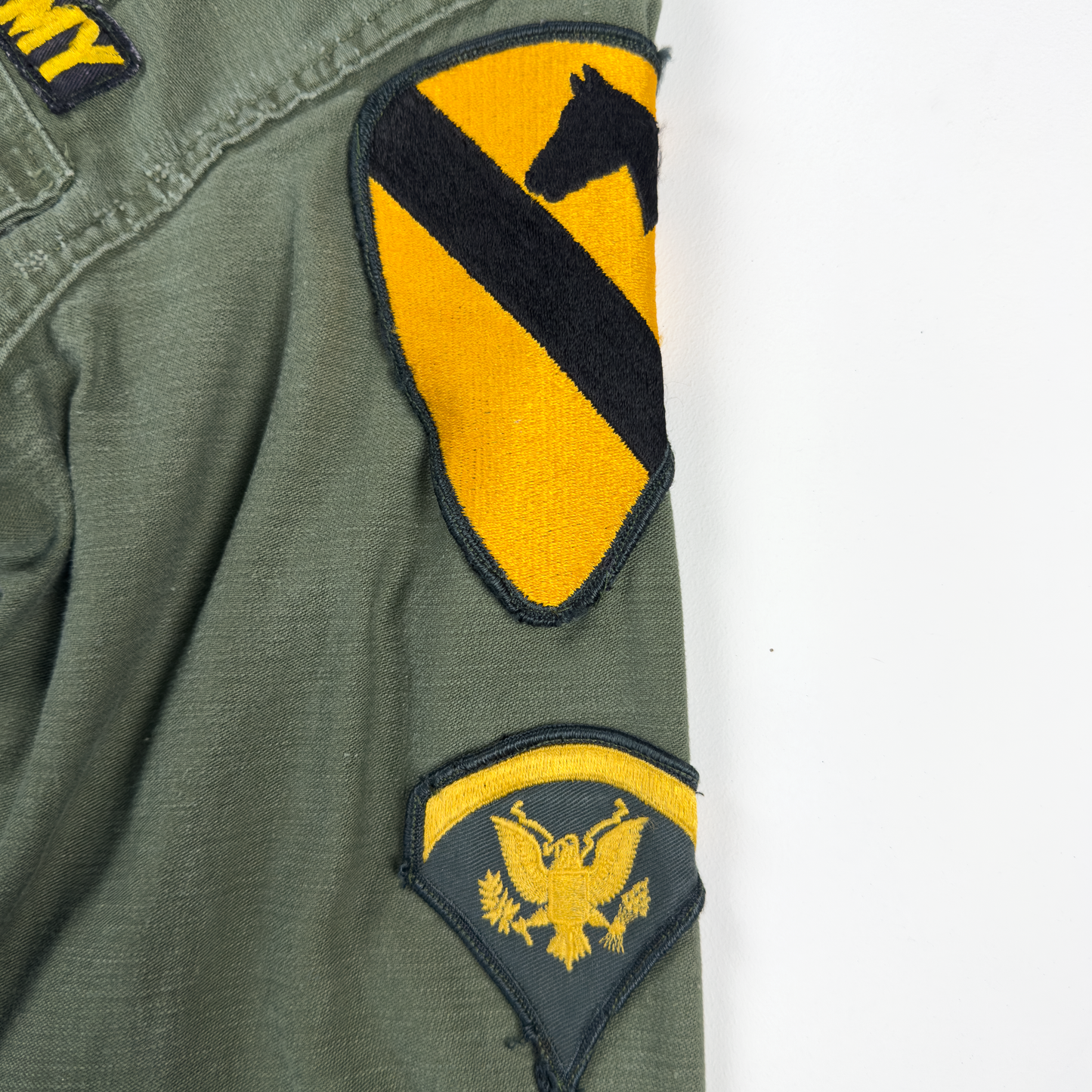 Vietnam-Era US Army OG-107 Utility Shirt — 1st Cavalry Division