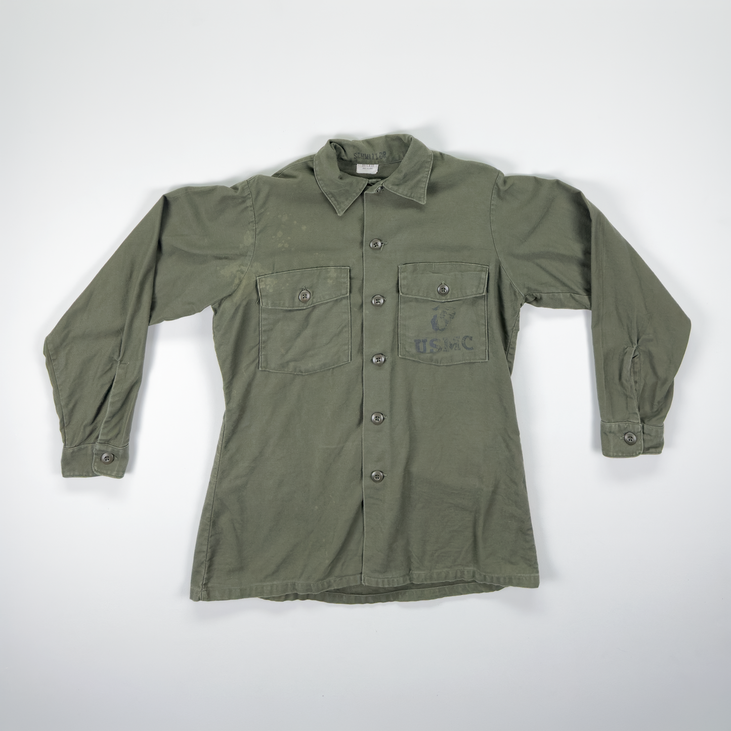 Vietnam War USMC P-61 OG-107 Sateen Utility Shirt