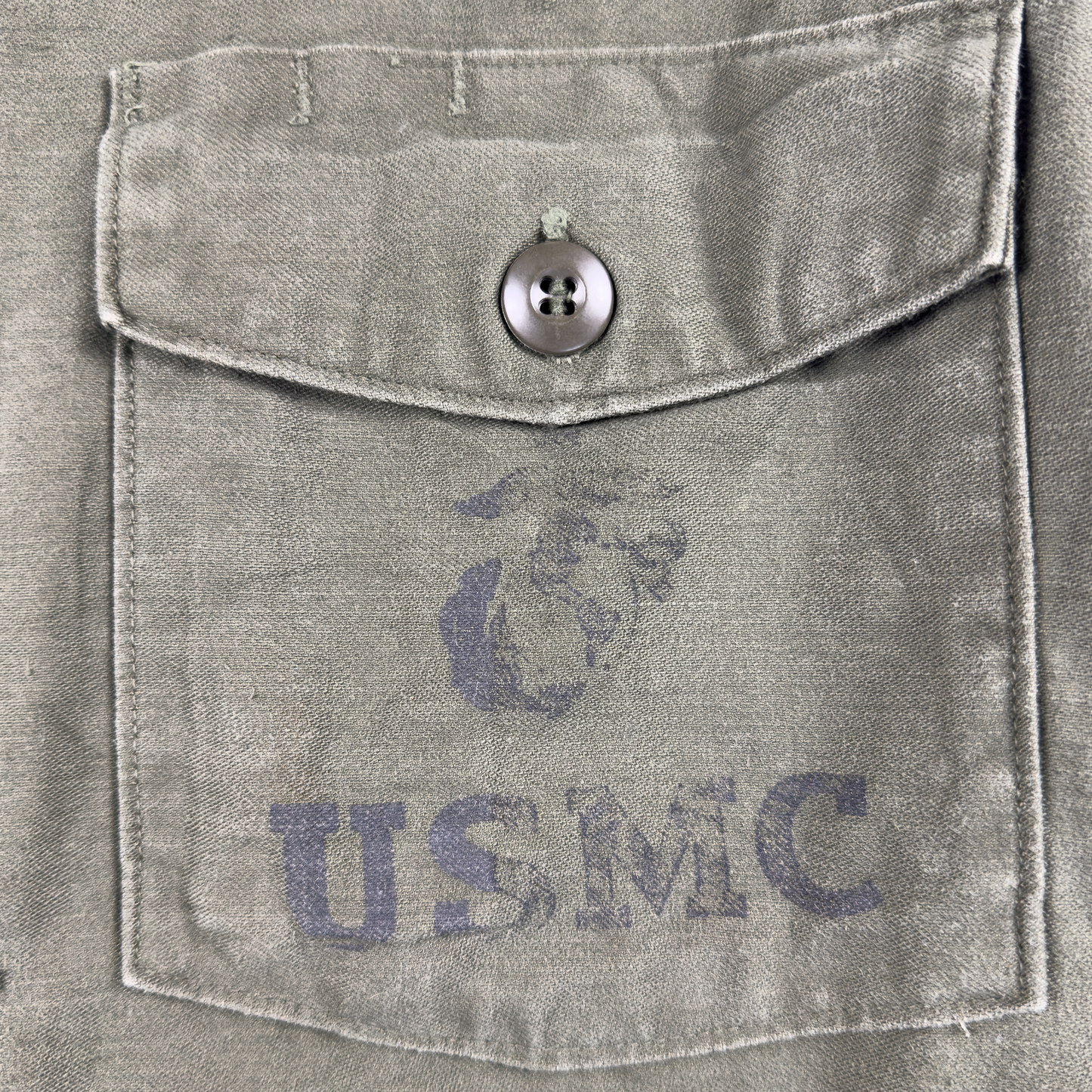 Vietnam War USMC P-61 OG-107 Sateen Utility Shirt