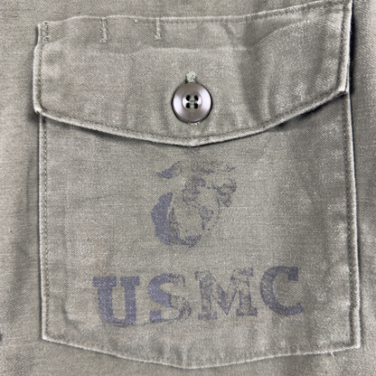 Vietnam War USMC P-61 OG-107 Sateen Utility Shirt