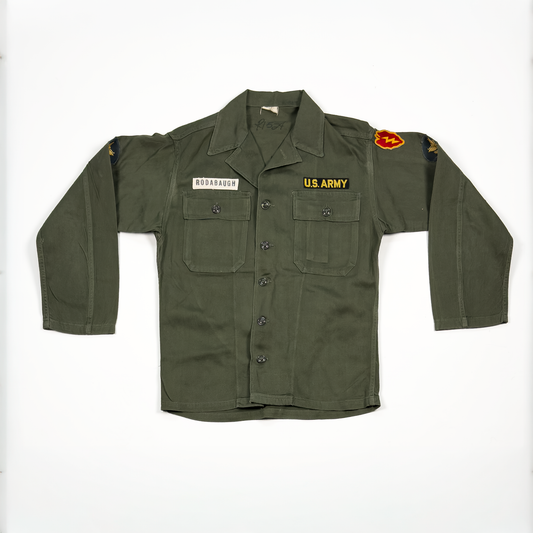 Vietnam War US Army OG-107 Utility Shirt — Named 'RODABAUGH'