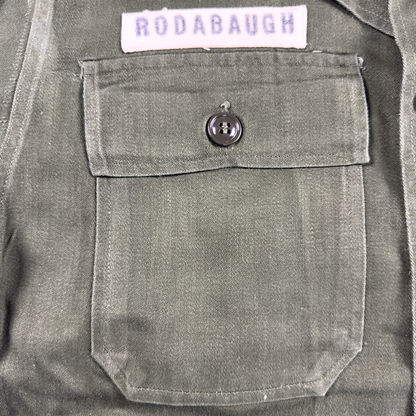 Vietnam War US Army OG-107 Utility Shirt — Named 'RODABAUGH'