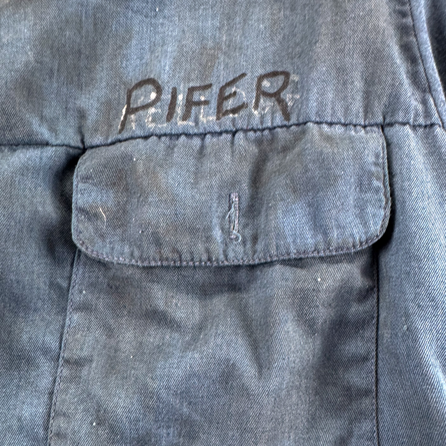 US Navy Petty Officer 2nd Class Utility Shirt — Gunner's Mate, Stenciled 'PIFER'