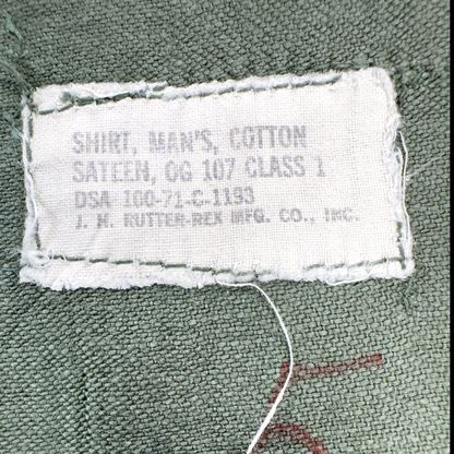 Vietnam War US Army OG-107 Sateen Utility Shirt