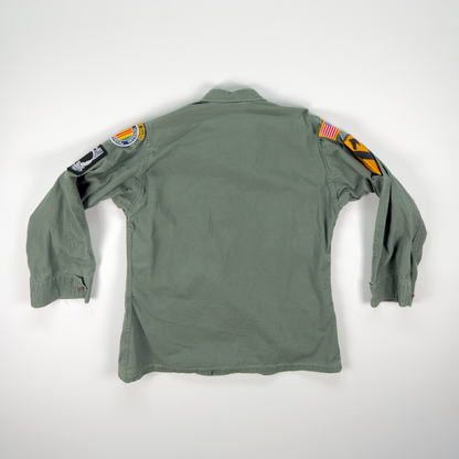 Vietnam War US Army M1967 Jungle Fatigue Shirt — 1st Cavalry, CIB, Purple Heart, E-8