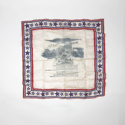 WWI 'The Farewell' Handkerchief — Battle Scenes & Soldier Embrace