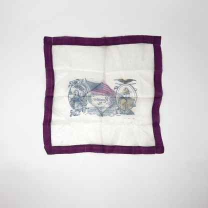 WWI 'Remember Me' Handkerchief — Soldier & Wife with Flag