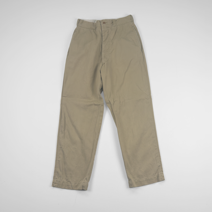 1950s–60s US Army Khaki Cotton Trousers — Button Fly