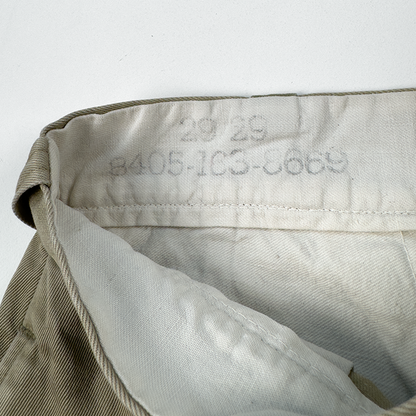 1950s–60s US Army Khaki Cotton Trousers — Button Fly