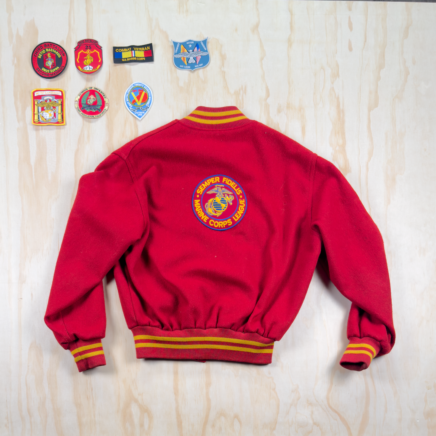 Vintage Holloway USMC Commemorative Varsity Jacket