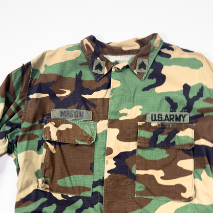 US Army Woodland BDU Coat — MASON, 50th Armored / 7th Transportation