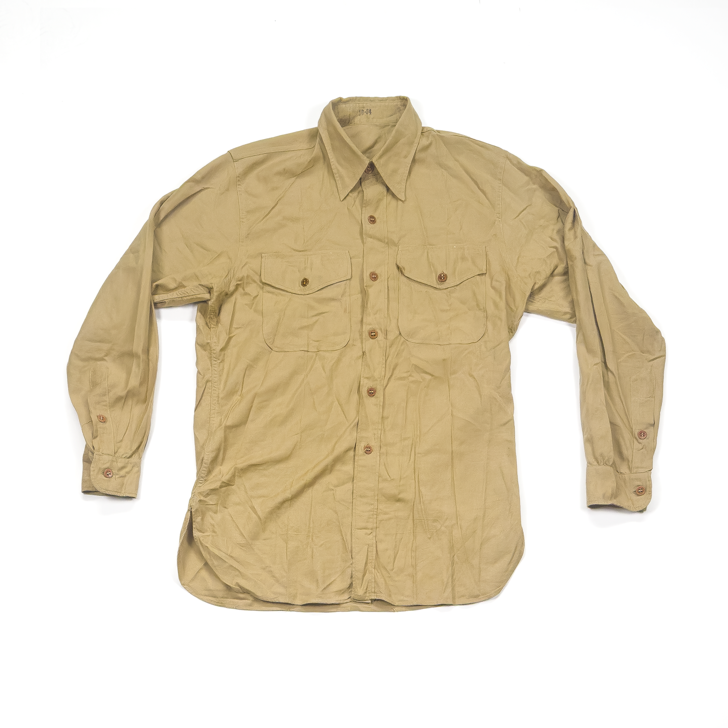 US Army Khaki Long-Sleeve Uniform Shirt — Linen/Light Cotton