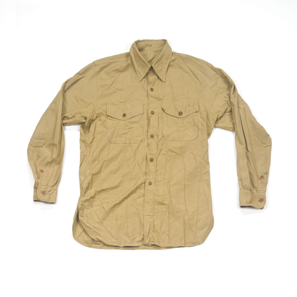 US Army Khaki Long-Sleeve Uniform Shirt — Linen/Light Cotton
