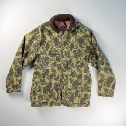 1970s–80s Red Head Frog Skin Camo Quilted Hunting Jacket