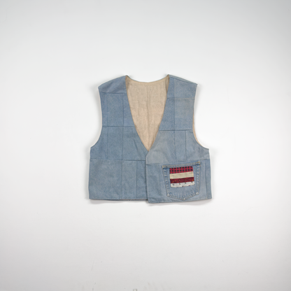 Handmade Reversible Denim Vest — Quilted American Flag