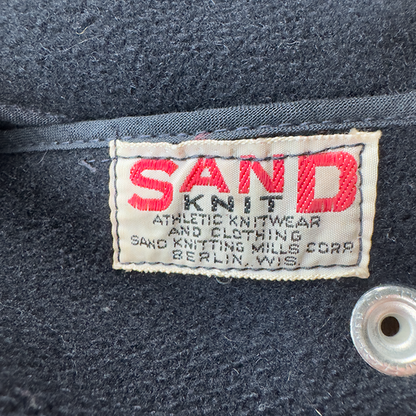 Sand-Knit Wool & Leather Letterman Jacket — Navy & Camel, Alldritt Athletic Goods (Minneapolis)