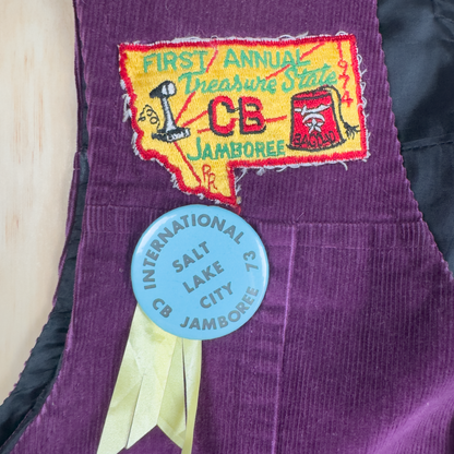 1970s Corduroy CB Radio Patch Vest