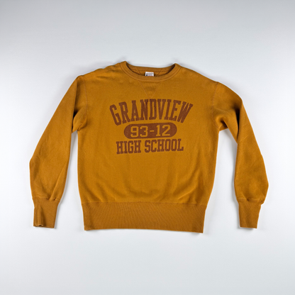 1960s–70s Champion Grandview High School Crewneck — Mustard