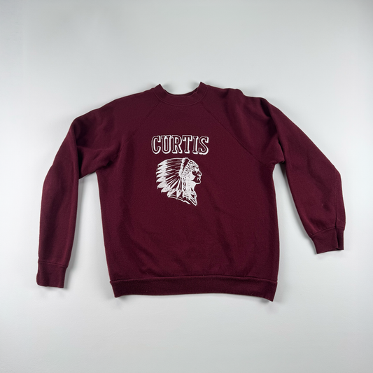 1980s–90s Tultex 'Curtis' Graphic Crewneck — Made in USA