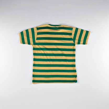 1970s–80s Boy Scouts Hawk Mountain Camp Shirt — Yellow & Green Stripe