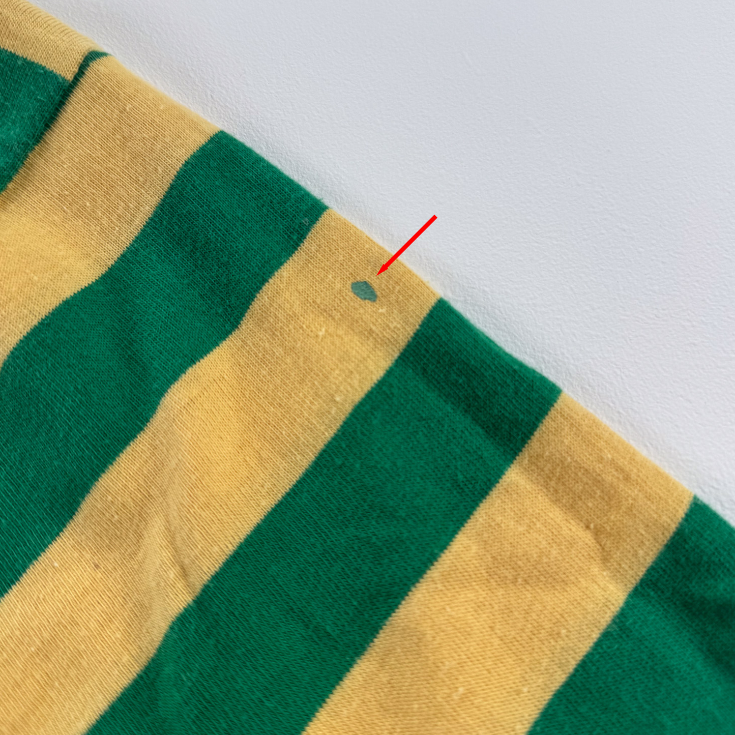 1970s–80s Boy Scouts Hawk Mountain Camp Shirt — Yellow & Green Stripe