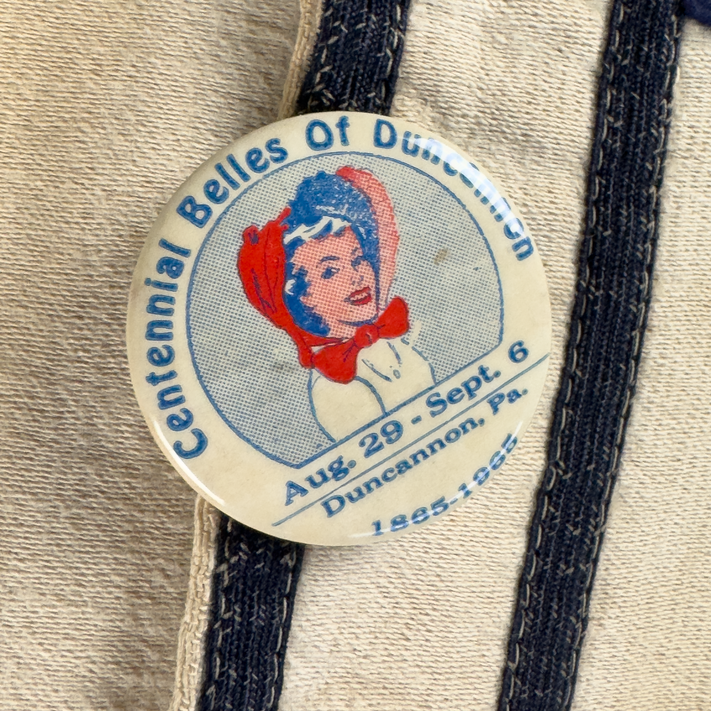 1940s Duncannon Child's Baseball Jersey — with Pinback