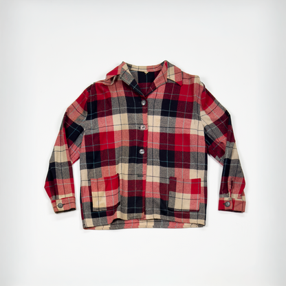 1950s Shadow Plaid Wool Shirt