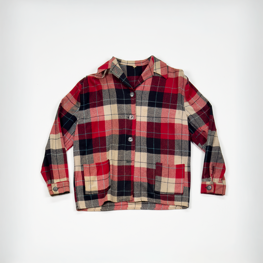 1950s Shadow Plaid Wool Shirt