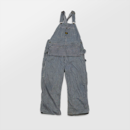 Sanforized Striped Bib Overalls w/ Built-In Nail Pouch