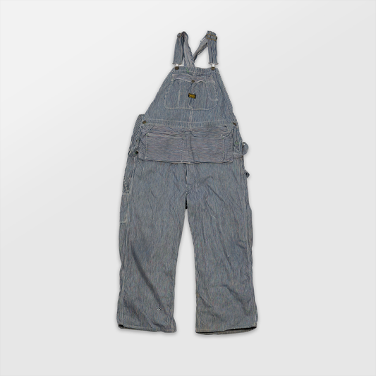 Sanforized Striped Bib Overalls w/ Built-In Nail Pouch