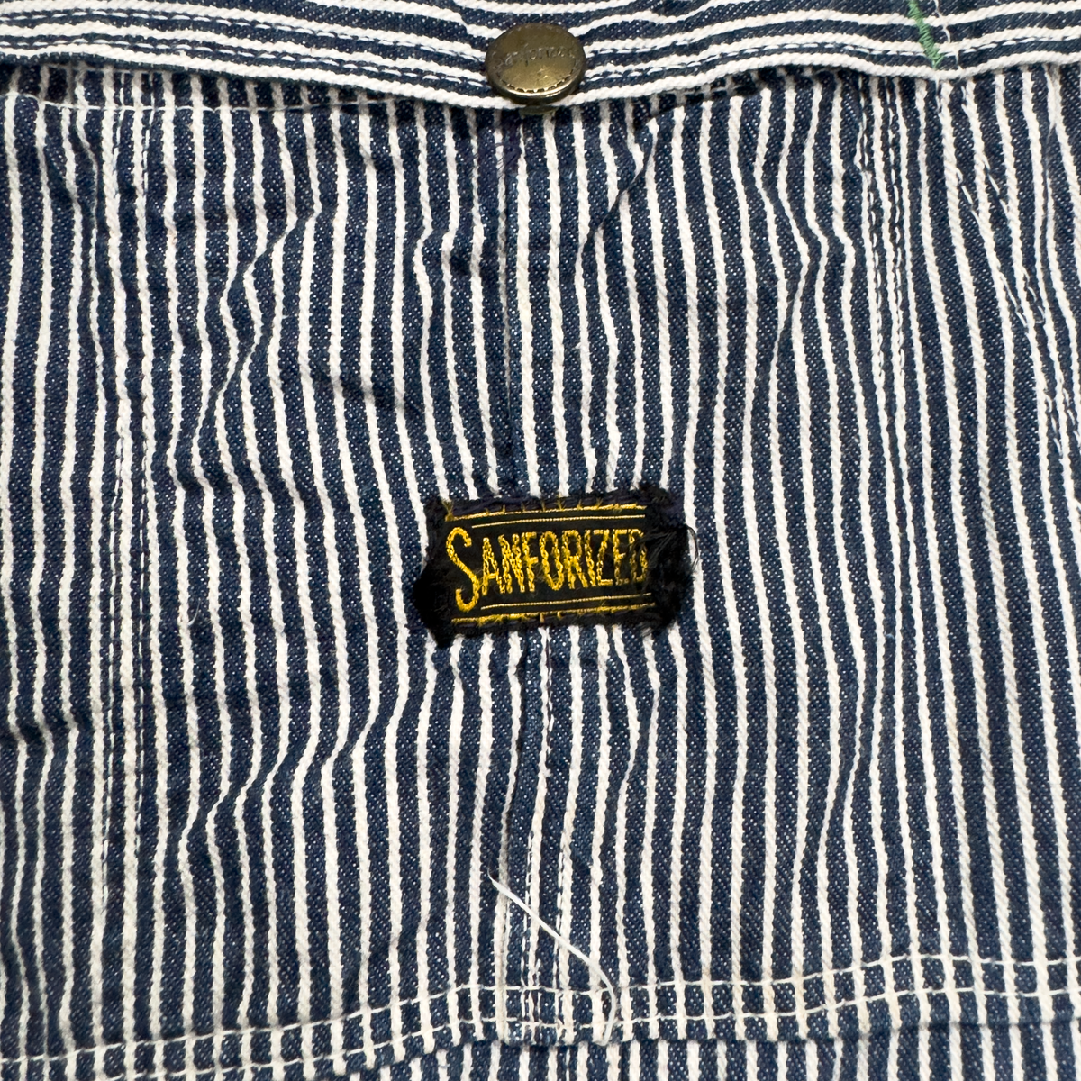 Sanforized Striped Bib Overalls w/ Built-In Nail Pouch