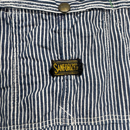 Sanforized Striped Bib Overalls w/ Built-In Nail Pouch