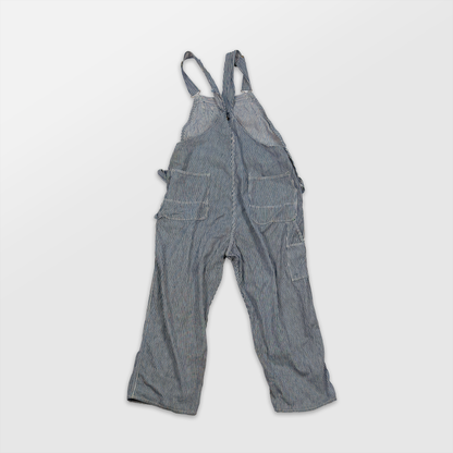 Sanforized Striped Bib Overalls w/ Built-In Nail Pouch